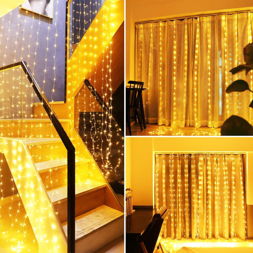 Đèn Đom Đóm LED FairyLight Thả Rèm Mưa, Thả Màng Trang Trí Phòng Ngủ, Nhà Cửa Siêu Lung Linh