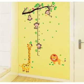 Decal đo chiều cao khỉ hươu sư tử