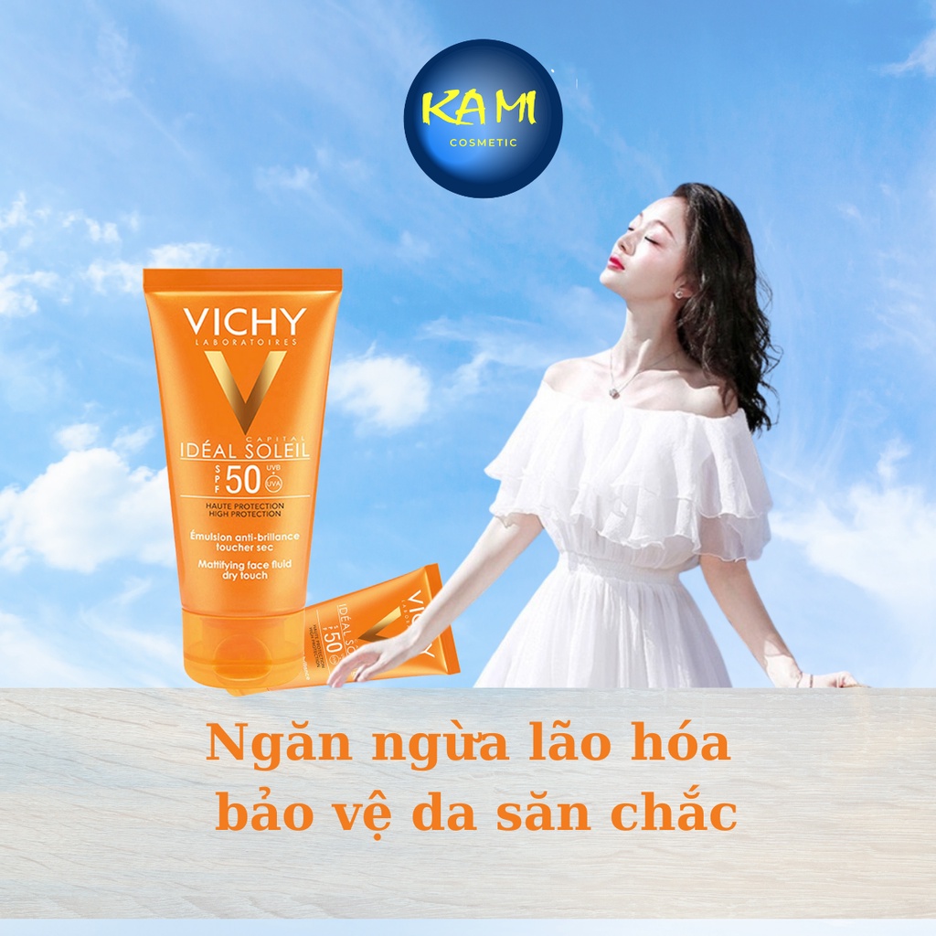 Kem Chống Năng VIchy 50ml, Xịt Chống Nắng Body Mặt, Kem Dưỡng Ẩm Trắng Da Suncream - KAMI