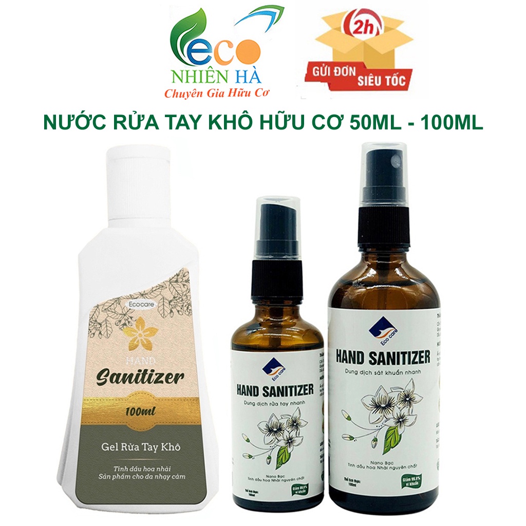 Nước rửa tay ECOCARE hữu cơ, nước rửa tay khô diệt khuẩn siêu nhanh dạng xịt, dạng gel