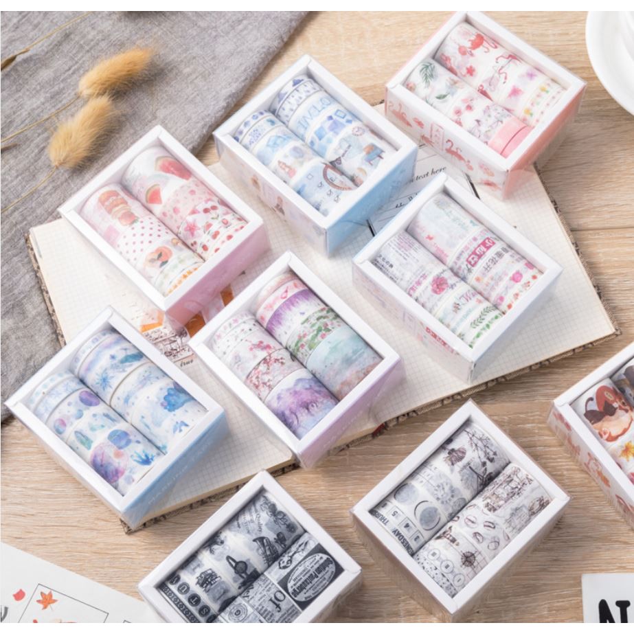 Washi tape set 10 cuộn theo chủ đề  - Băng dính giấy trang trí - Liu Lan Series