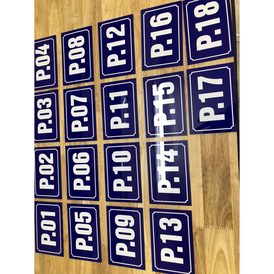 Biển số phòng mica đài loan