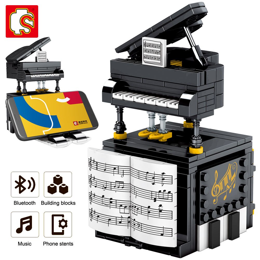 Đồ chơi Lắp ráp Mô hình SEMBO 708600 Piano Gramophone Bluetooth Speaker Phone Stand