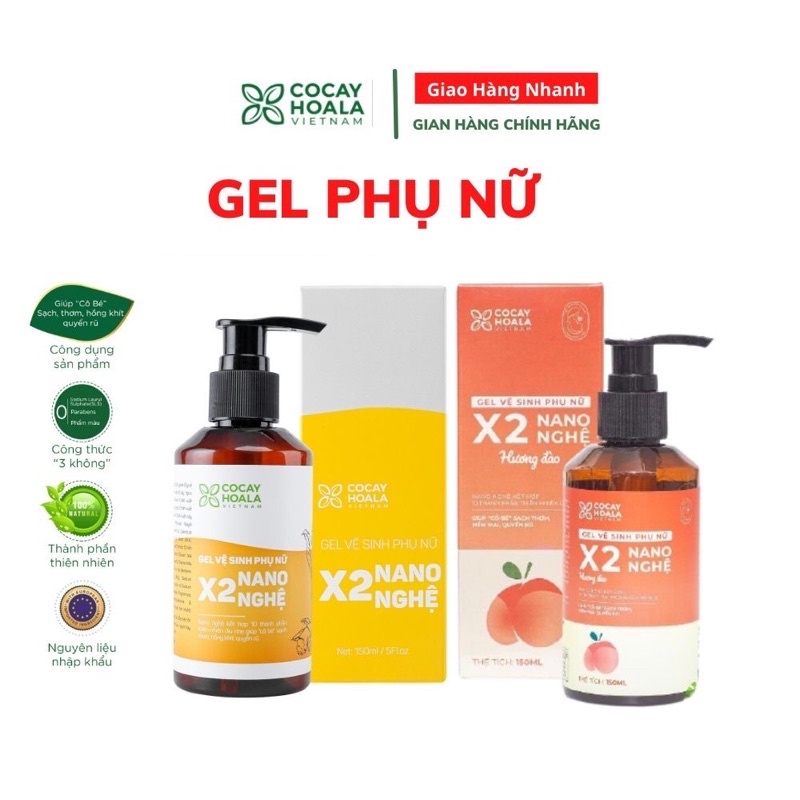 Dung dịch vệ sinh phụ nữ x2 nano nghệ 150ml cocayhoala