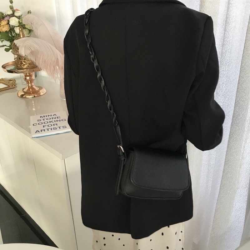 Túi xách nữ đeo chéo dây xoắn da trơn Zulishop8386