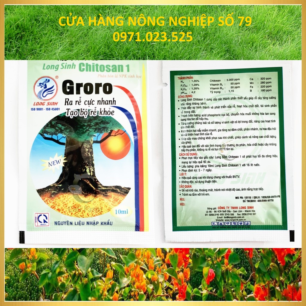 PHÂN BÓN GRORO CHITOSAN ( GÓI 10ML) KÍCH RA RỄ CỰC MẠNH