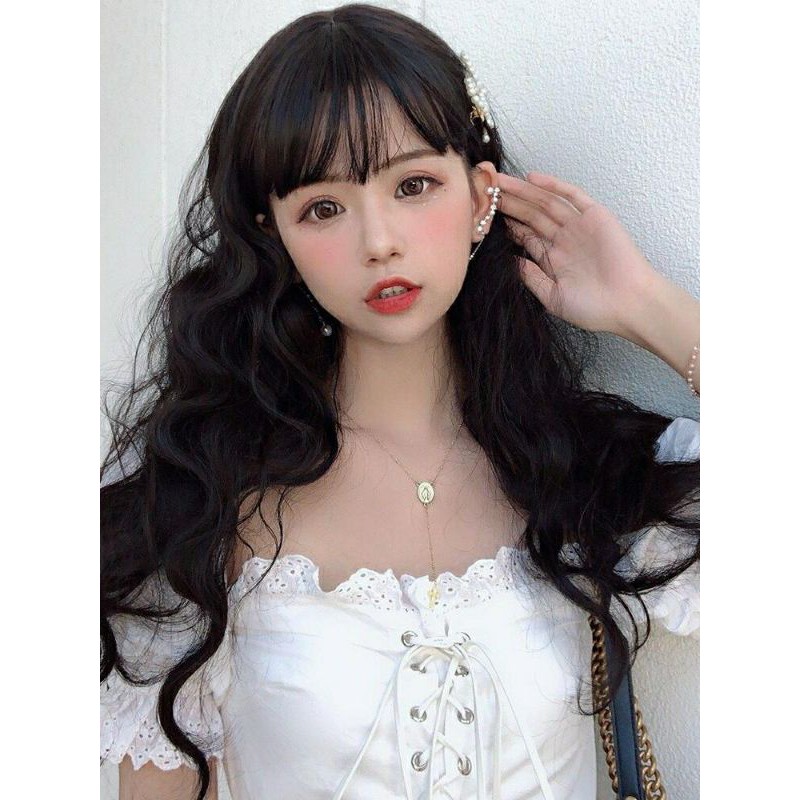 [Sẵn] Wig/Tóc giả xoăn mì đen dài dễ thương teen/lolita/cosplay mã BHT8174 [Miu Cosplay]