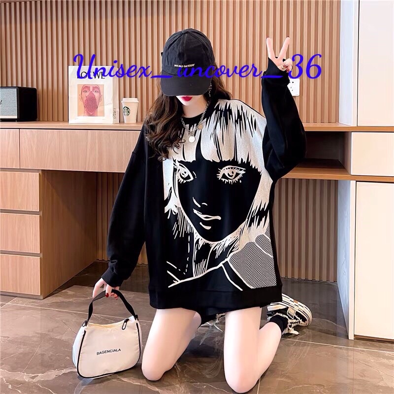 [BÁN SỈ] Áo SWETER IN Hình Cô Gái Đen Chuẩn Phom UNISEX
