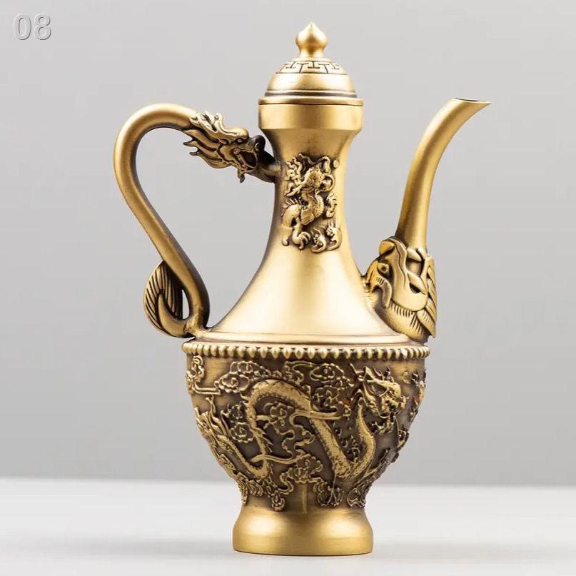 Đồng thau rồng phượng chai rượu phong cách cổ điển sáng tạo