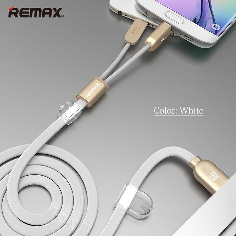 [Giá Sỉ] Dây cáp sạc cùng lúc 2 đầu Lightning & Micro Usb chính hãng Remax sạc cùng lúc 2 thiết bị - Sản phẩm chính hãng