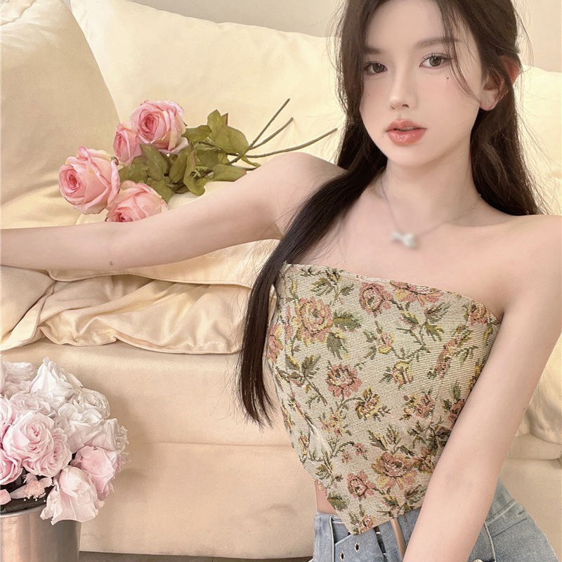 Áo Hai Dây Mỏng Nhẹ In Họa Tiết Hoa Gợi Cảm Cho Nữ