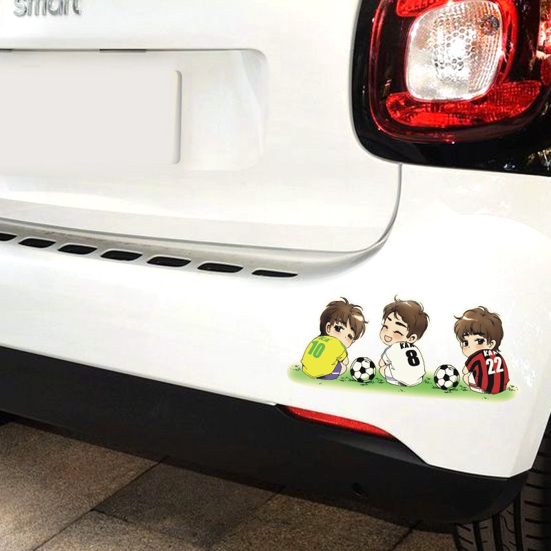 Sticker Phản Quang Dán Trang Trí Xe Hơi Hình Cristiano Ronaldo CR7 Messi Henry Beckham Kakao Rooney