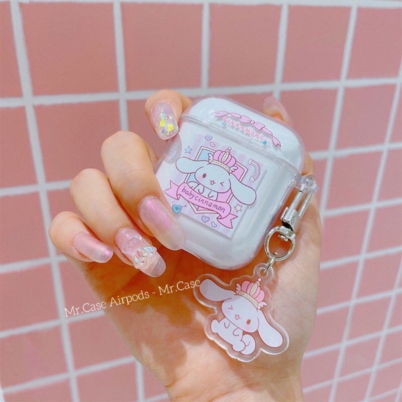 Case Airpods 1/2 /Pro Vỏ Ốp Tai Nghe Hình Thỏ Xanh Và Thỏ Hồng Kèm Móc - Mr.Case AirPods