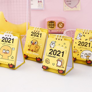 Lịch Để Bàn 2021 Square Hoạt Hình con vịt siêu dễ thương