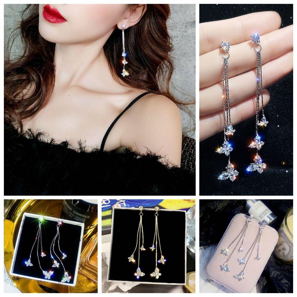 1 Đôi Bông Tai Thả Lủng Lẳng Đáng Yêu Cho Nữ|Nhẫn Đính Đá Zircon Thời Trang