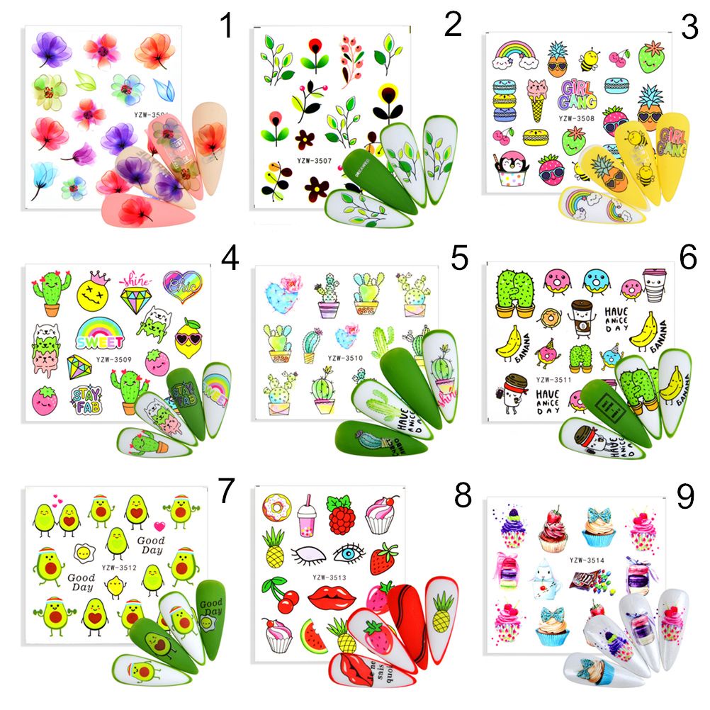 Sticker Dán Móng Tay Hình Trái Cây Mùa Đông Dùng Trang Trí Nghệ Thuật