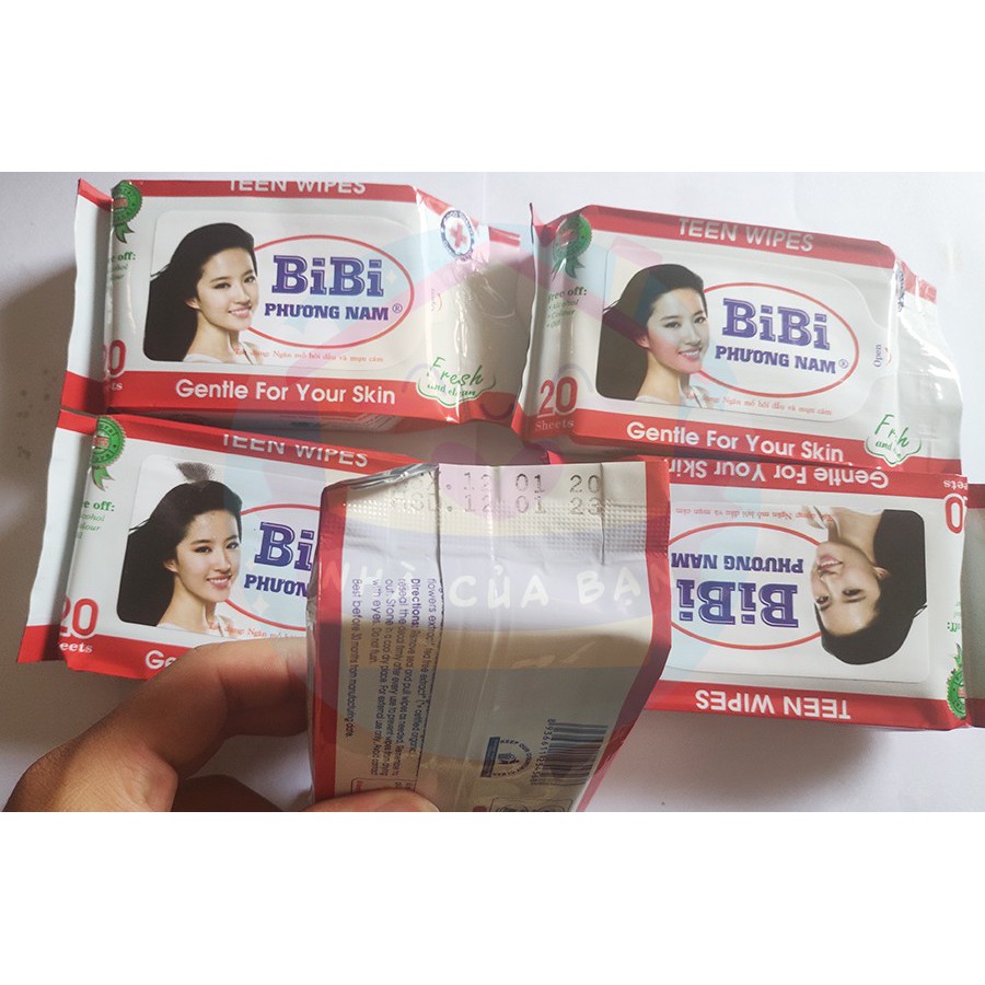 Combo 5 gói khăn ướt Teen Wipes hương dịu nhẹ gói 20 miếng [ẢNH THẬT]