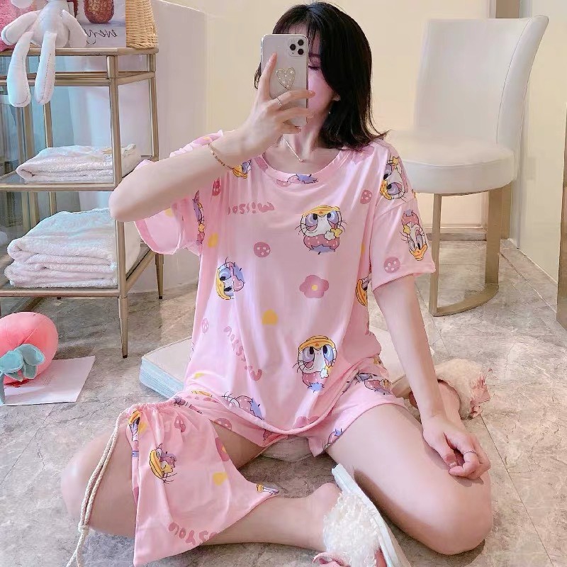 Set cộc tay in hình Zoo nhiều mẫu nữ - Bộ quần short thun, áo phông ngắn icon dễ thương Ulzzang HOT