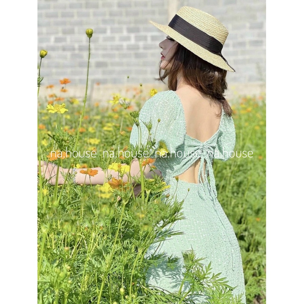 ĐẦM DÁNG DÀI HỞ LƯNG NAHOUSE MAXI ĐI BIỂN DU LỊCH THIẾT KẾ HAI LỚP SANG TRỌNG