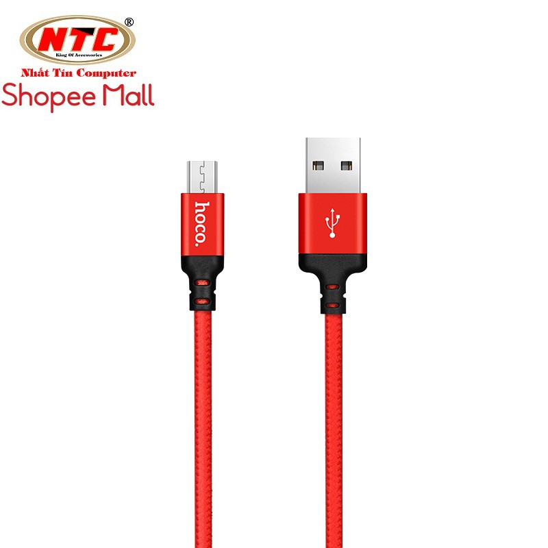 Cáp sạc dây dù Hoco X14 dài 2M cổng microUSB(Hỗ trợ sạc nhanh) -Phân phối chính thức