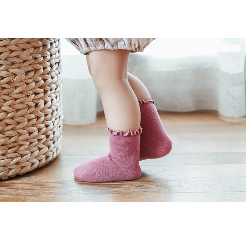 Set 5 Đôi Tất Cho Bé Gái Cotton Mềm Mại Size 0 - 6 tuổi