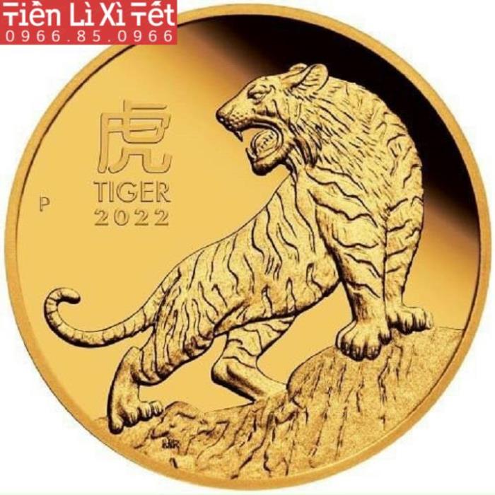 Cặp đồng Xu hình con hổ cọp vàng bạc 2022 tặng kèm hộp đựng may mắn