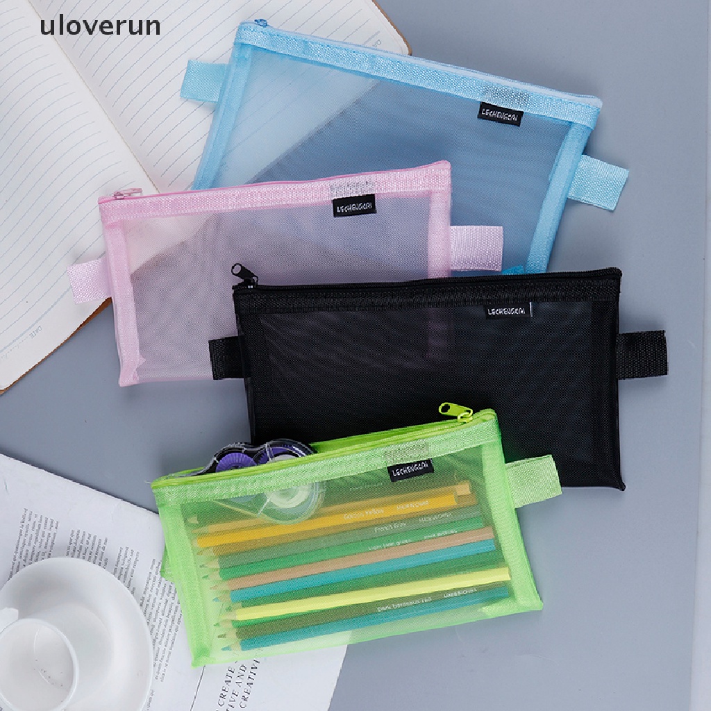 1 Túi Lưới Trong Suốt Đựng Bút Tiện Lợi Khi Đi Du Lịch