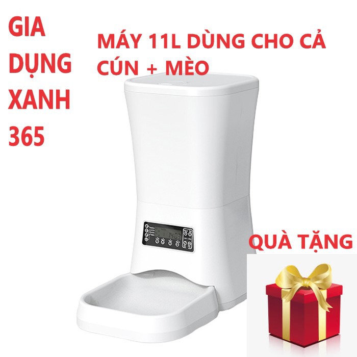 Máy cho chó mèo ăn tự động dung tích 11L phù hợp cho cả cún và mèo, máy ăn tự động chó mèo chăm sóc pet yêu mọi lúc