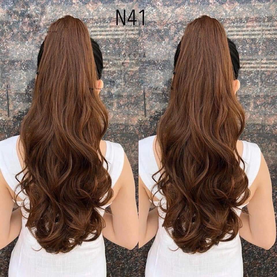 Tóc giả ngoạm đuôi tóc xoăn sóng dài 50cm. Mã N41