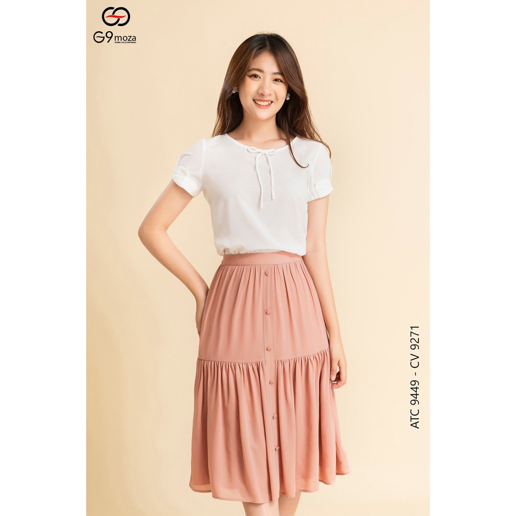 Áo sơ mi tay cộc hồng G9moza 9449 Chất liệu: Cát Hàn