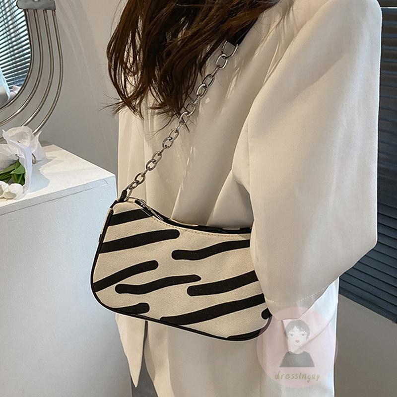 Túi Xách Canvas Cỡ Lớn Phối Dây Xích Và Khóa Kéo Thời Trang Cho Nữ