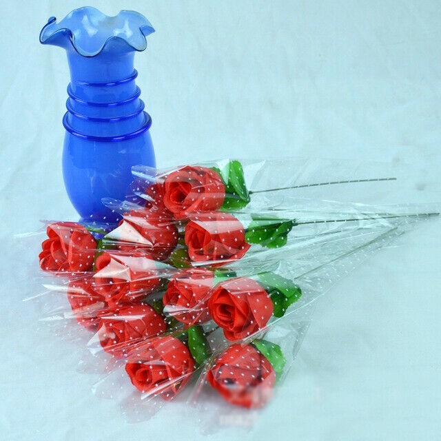 Set 10 Bông Hoa Hồng Giả Dùng Trang Trí Nhà Cửa / Tiệc Cưới