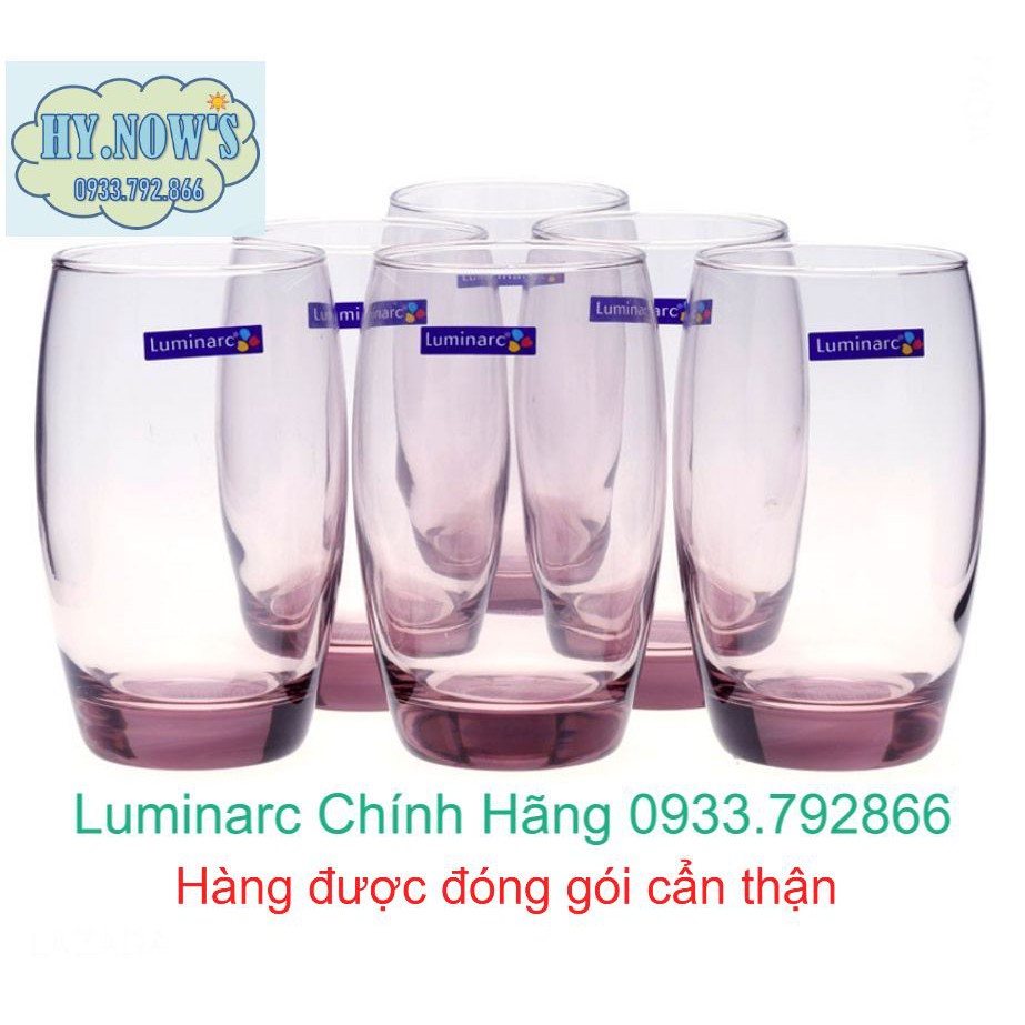 Bộ 6 Ly Thủy Tinh 350ml Luminarc Salto Pink - J5385 [LUMINARC CHÍNH HÃNG]