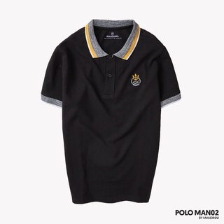 Áo thun basic phối viền thêu logo đinh ba Man02 Mandinni