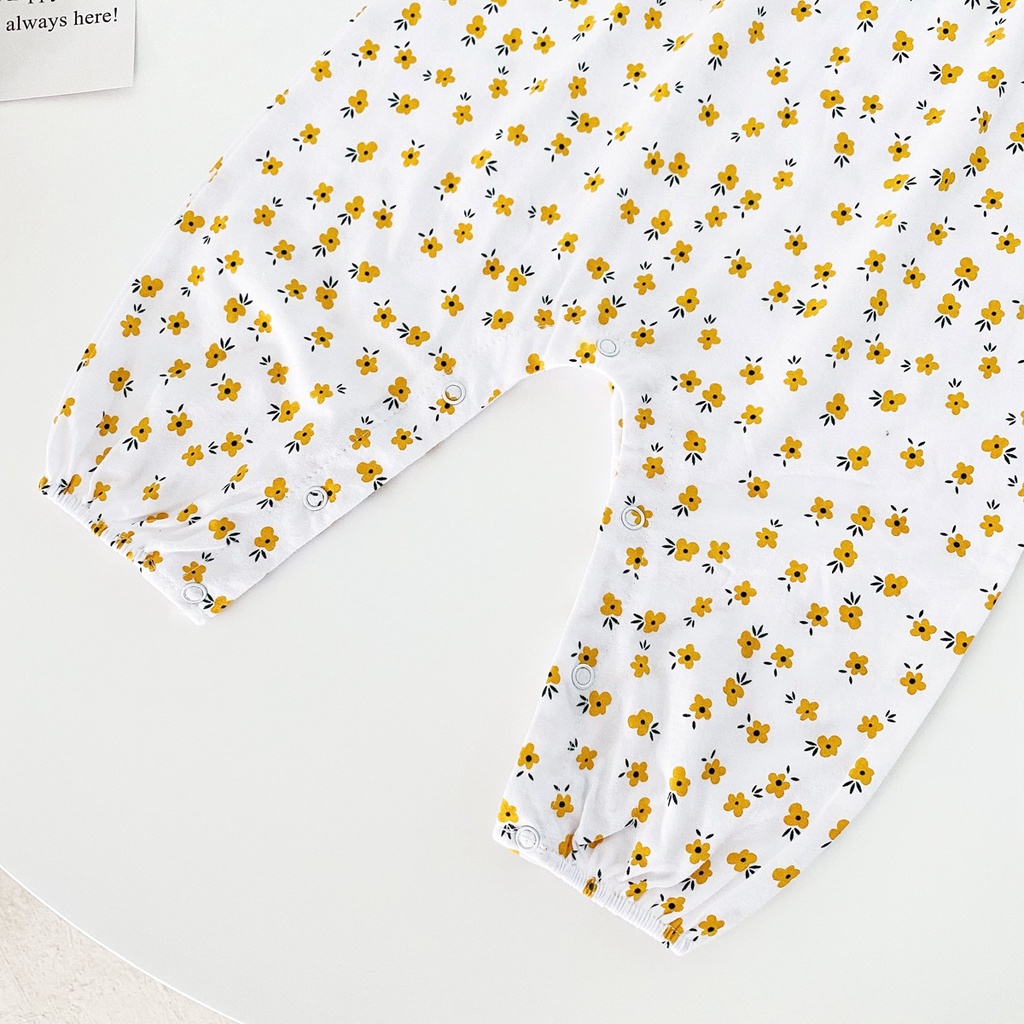 Sanlutoz Bộ Áo Liền Quần Vải Cotton Tay Dài Dễ Thương Cho Bé Gái Sơ Sinh