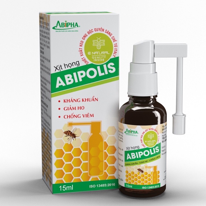 Xịt họng abipolis abipha (hỗ trợ: kháng khuẩn, giảm ho…)10ml