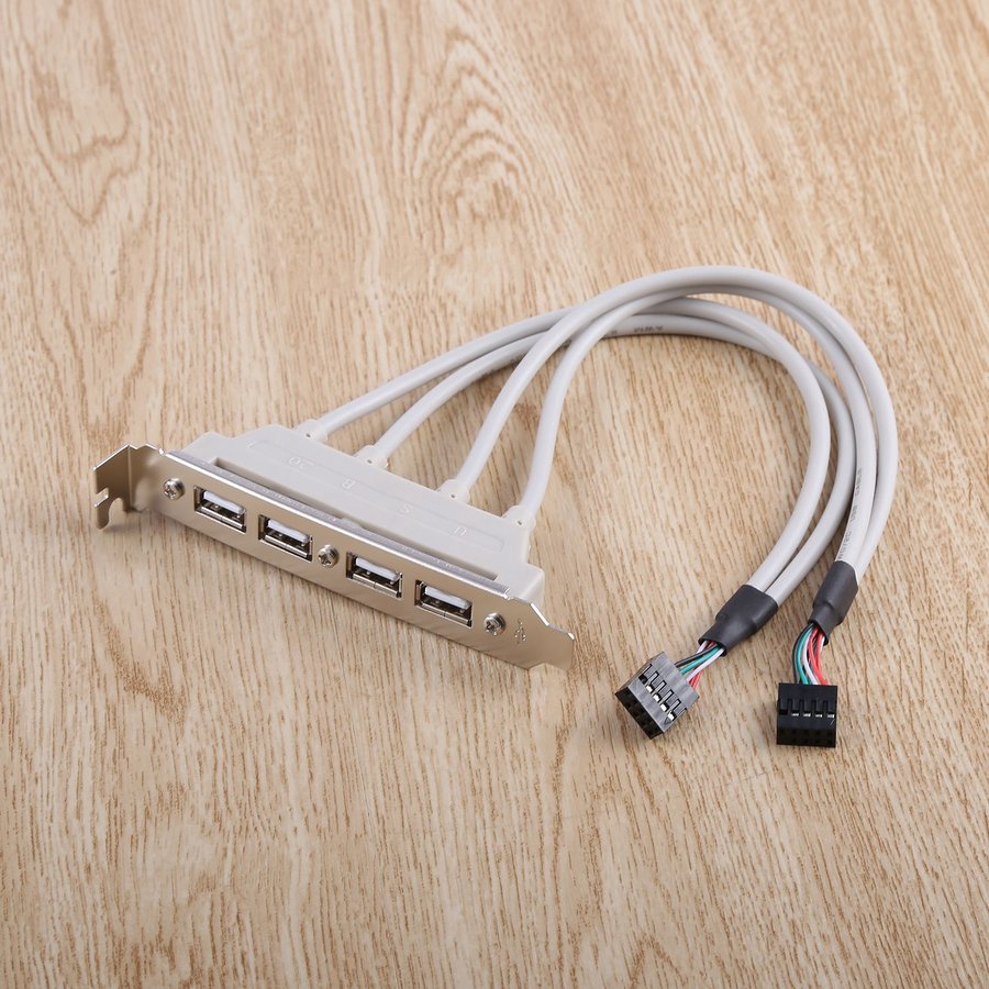 4-Port USB2.0 Motherboard Rear Panel Expansion Bracket Host Adapter