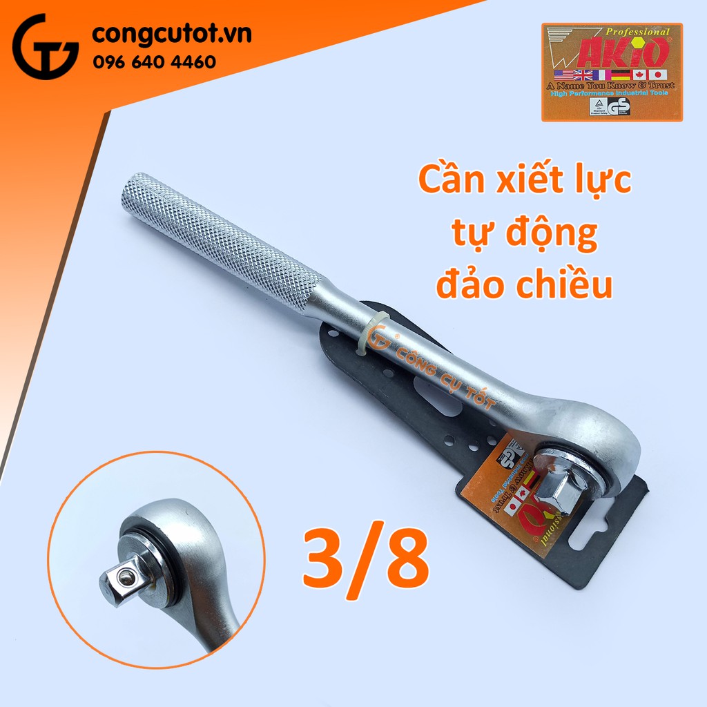 Cần xiết lực tự động đảo chiều 3/8 Wakio 200mm