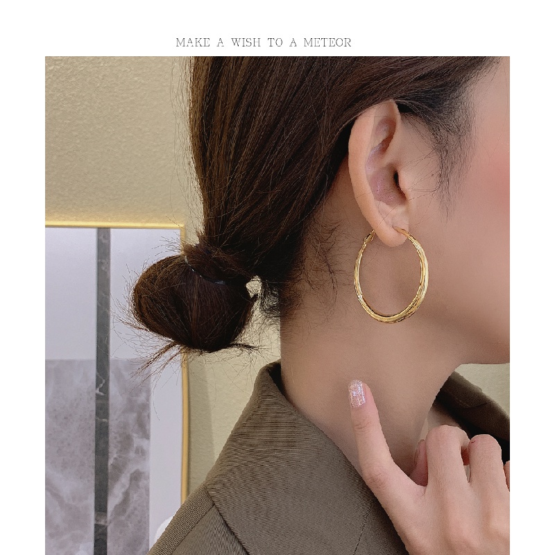 Khuyên tai dạng tròn phong cách đơn giản Vintage