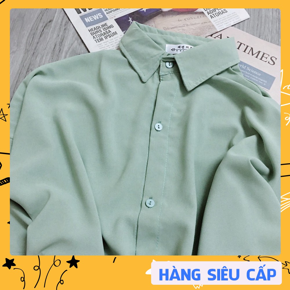 Áo sơ mi nữ vintage cổ trụ, tay lỡ, đuôi tôm vải đũi mềm , mịn nhẹ siêu mát có 4 màu [S4]