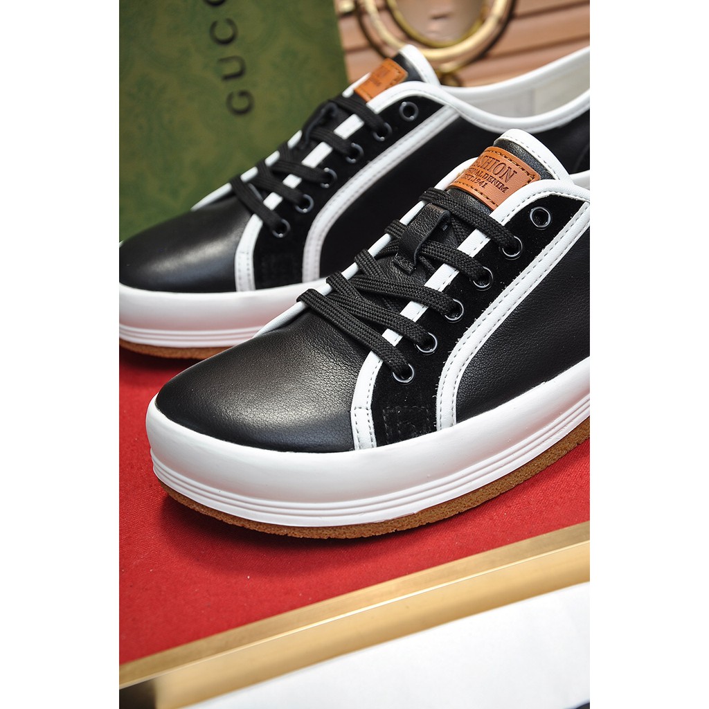 Giày sneakers nam da thật GUCCI GG GC phần mũi giày kiểu dáng độc đáo, mới lạ