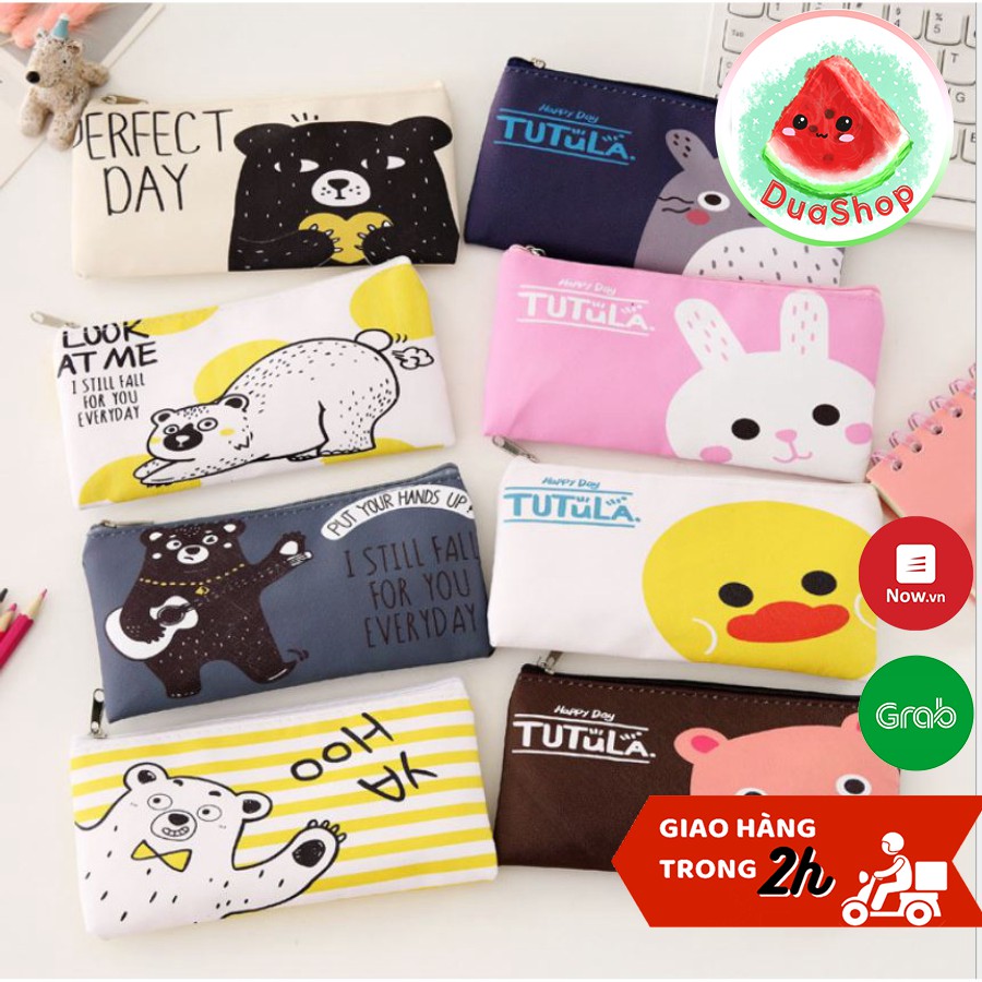 Túi đựng bút vải Canvas - Túi Canvas đa năng 19*9cm Duashop