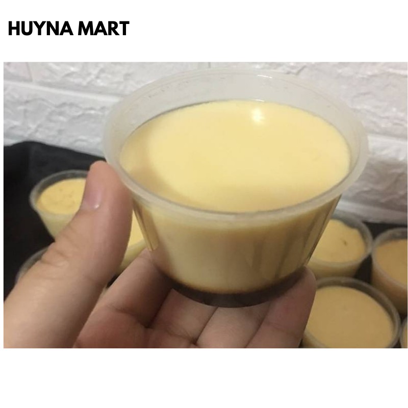 Bộ 50 hủ nhựa cỡ lớn 125ml làm bánh flan caramen, rau câu, sữa chua, đựng slime - hộp flan có nắp Huyna Mart