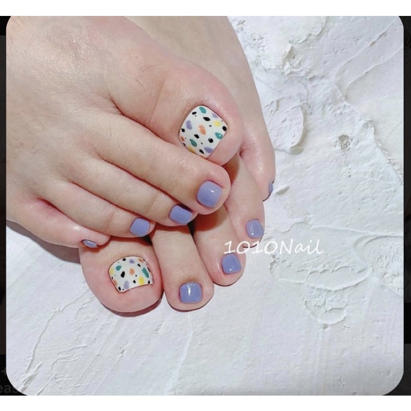 Nailbox Bộ 24 móng chân giả dễ thương nhẹ nhàng giá rẻ kèm keo dũa