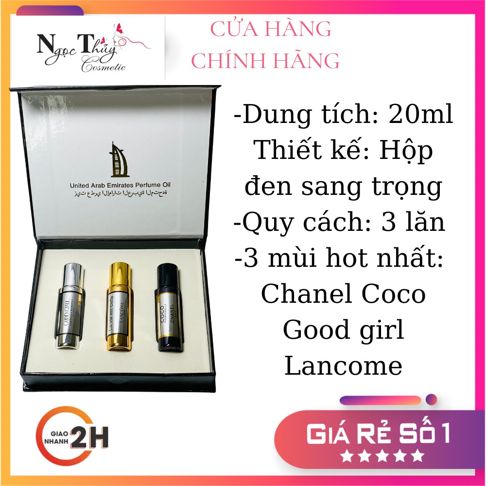 (CHÍNH HÃNG - NEW) Sét 3 tinh dầu Dubai sharjja 3 mùi hot nhất bảng mùi tinh dầu Dubai 20ml