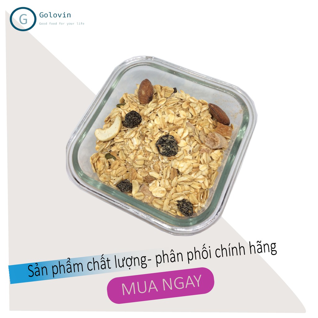 Ngũ cốc giảm cân ăn kiêng Granola mixed nuts các loại hạt hoa quả yến mạch, hạt dinh dưỡng túi 453gr Let's Nuts