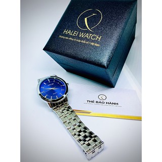 Đồng Hồ Nam HALEI WATCH Dây trắng mặt xanh, dây vàng mặt đen , dây vàng mặt trăng , Chống nước chống xước