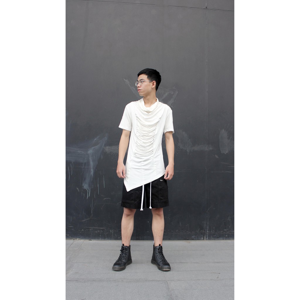 Áo thun Unisex thân nhăn, cổ chảy Lexuza 157
