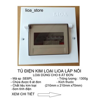TỦ ĐIỆN KIM LOẠI LiOA LẮP NỔI DÙNG CHO ATTOMAT LOẠI SE6PL