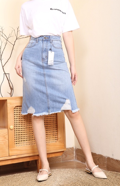Chân váy jeans form A